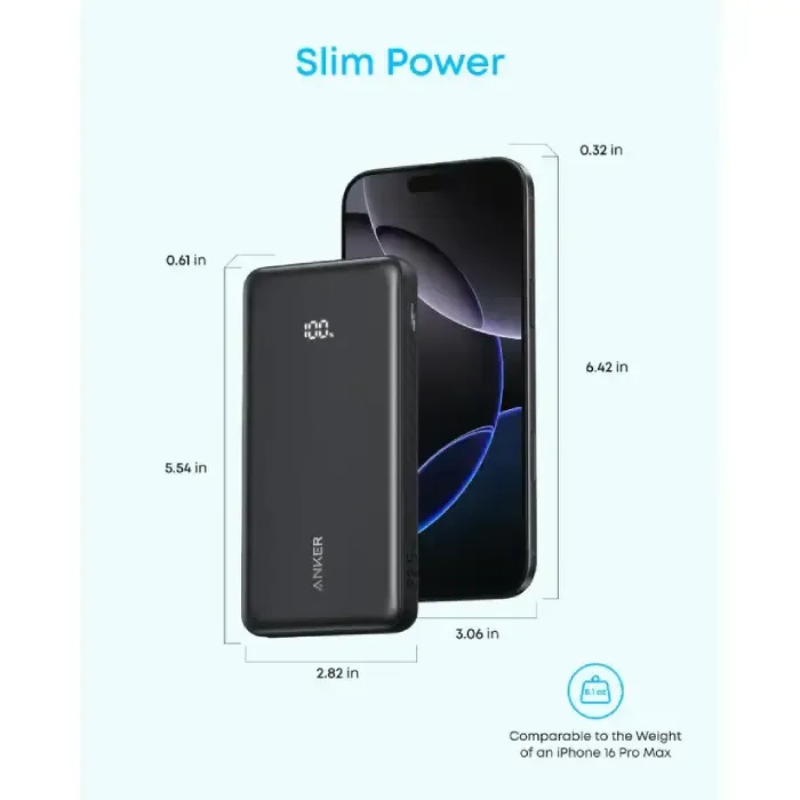Anker Zolo Power Bank 10K  22.5W  Built-In USB-C Cable