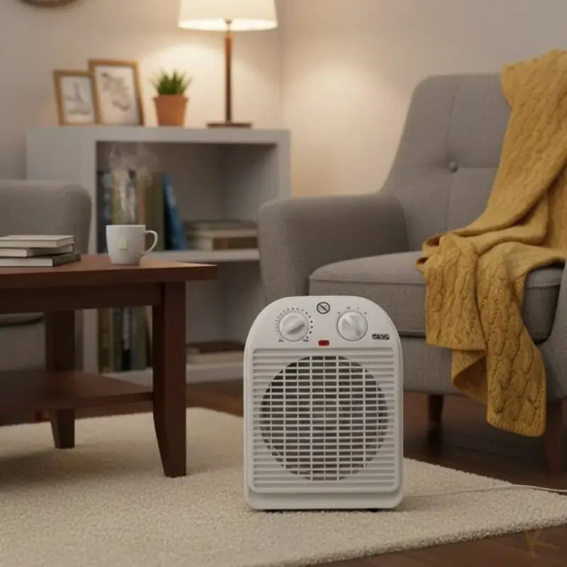 DSP Fan Heater KD3006   2000W  Heater Adjustable Thermostat  2 Heat Settings & Overheat Protection