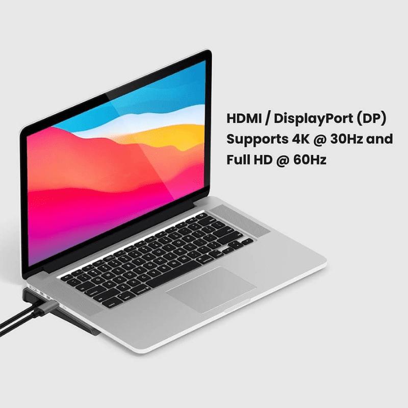 Powerology 11 in 1 Multi-Display USB-C Hub & Laptop Stand 100W - Gray