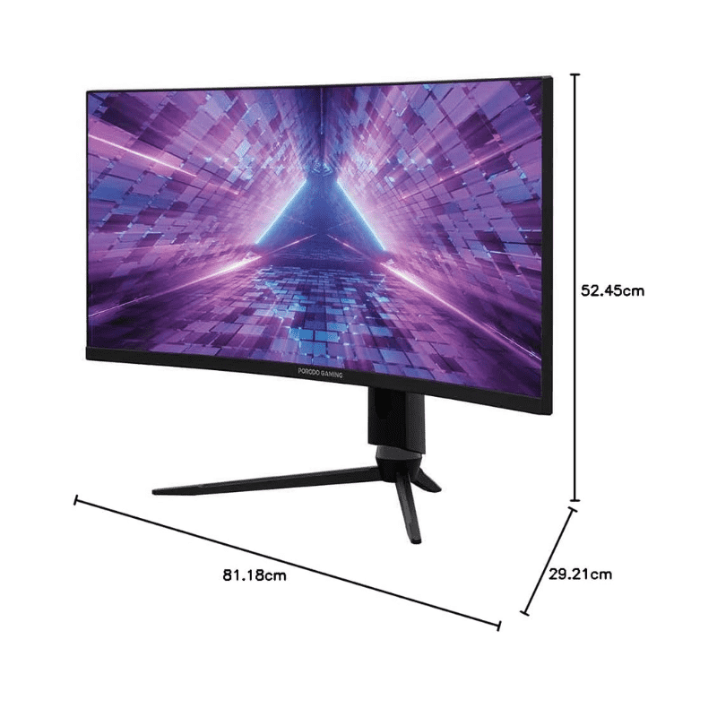 Porodo Gaming Ultra Wide Curved Gaming Monitor 34  165Hz - Black