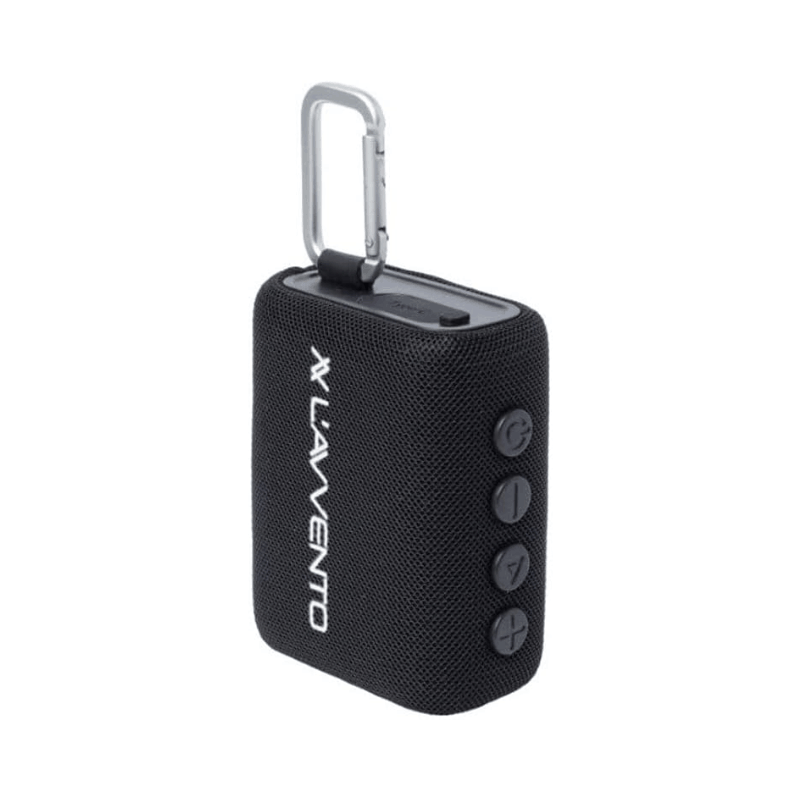 Lavvento Waterproof Speaker IPX7 5.5W 1500mAh TWS Voice Assistance Metal Carabiner Black