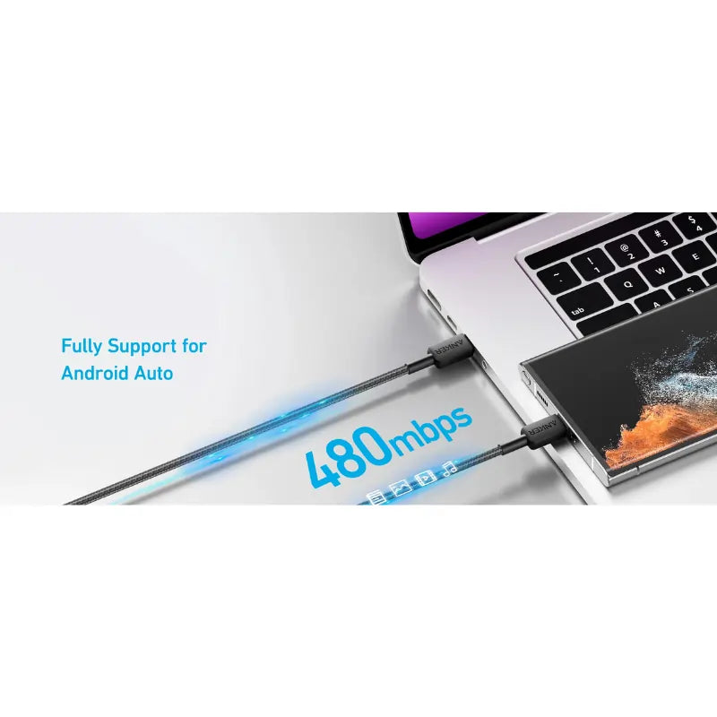 Anker 322 USB-C to USB-C Cable (6ft Braided) Black A81F6H11