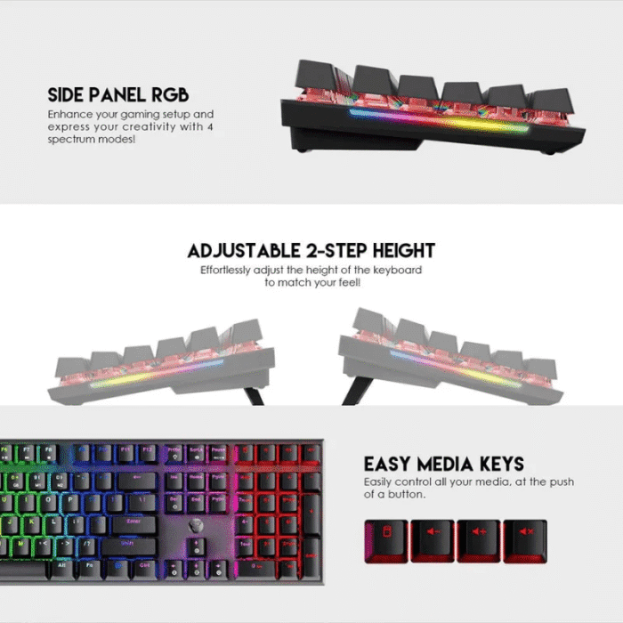 Keyboard Fantech Mechanical Maxfit108 MK855 Black
