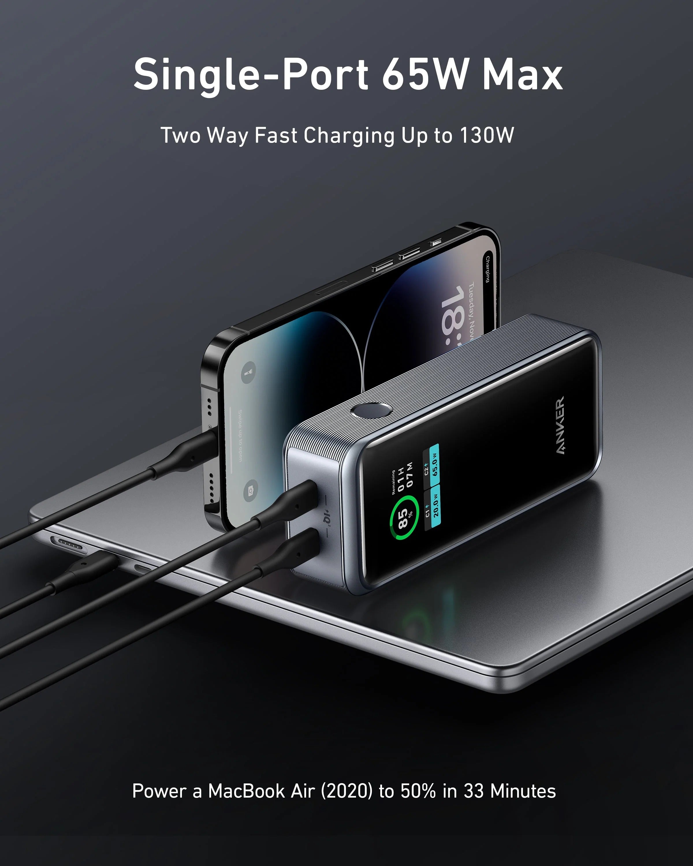 Anker Prime 12000mAh Power Bank 130W A1335P11