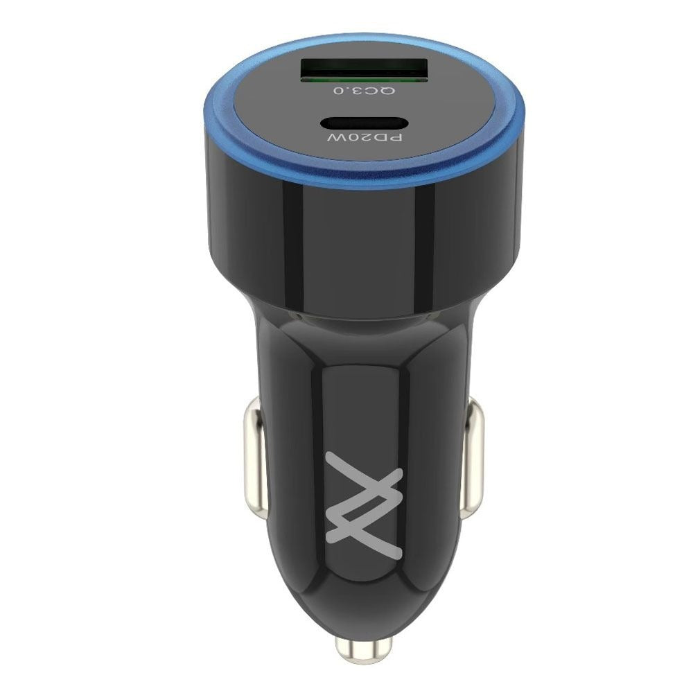 LAVVENTO Ultra Fast QC3 PD Car Charger with Type-C 38W Black