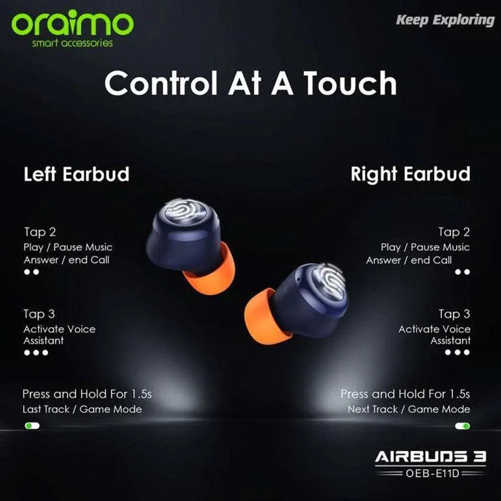 Oraimo IPX7 Bluetooth Earbuds 3 - OEB-E11D- Waterproof