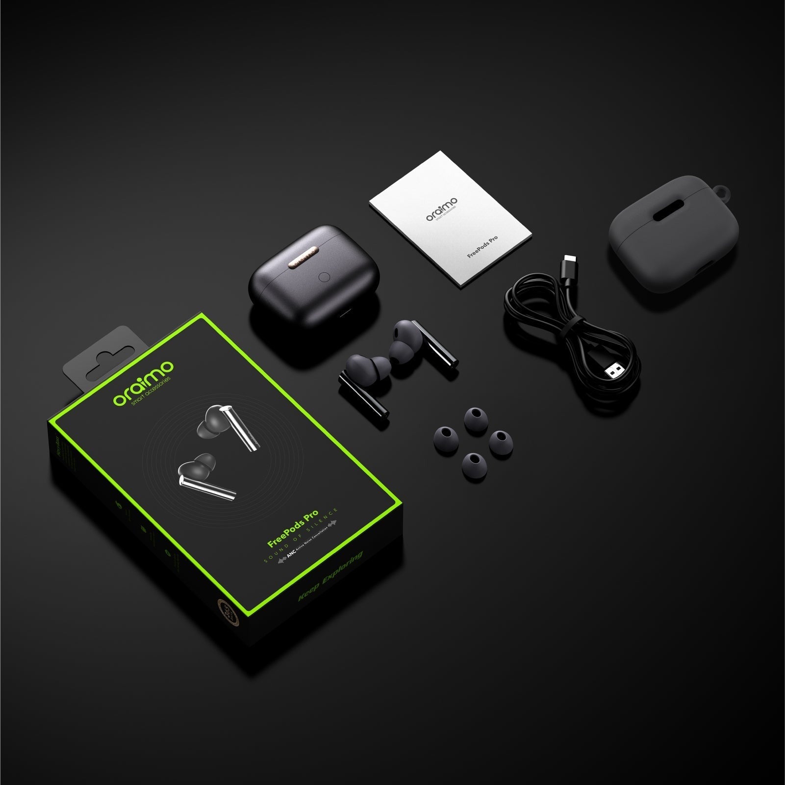 Oraimo Freepods PRO true Wireless Earbuds OEB E108D Silver