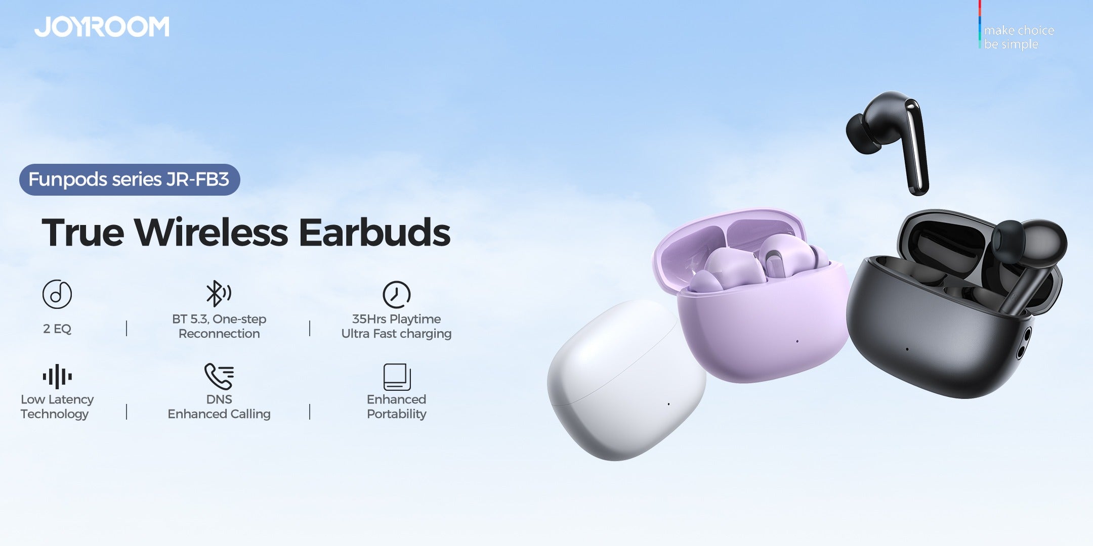JoyROOM True Wireless Earbuds Funpods FB3
