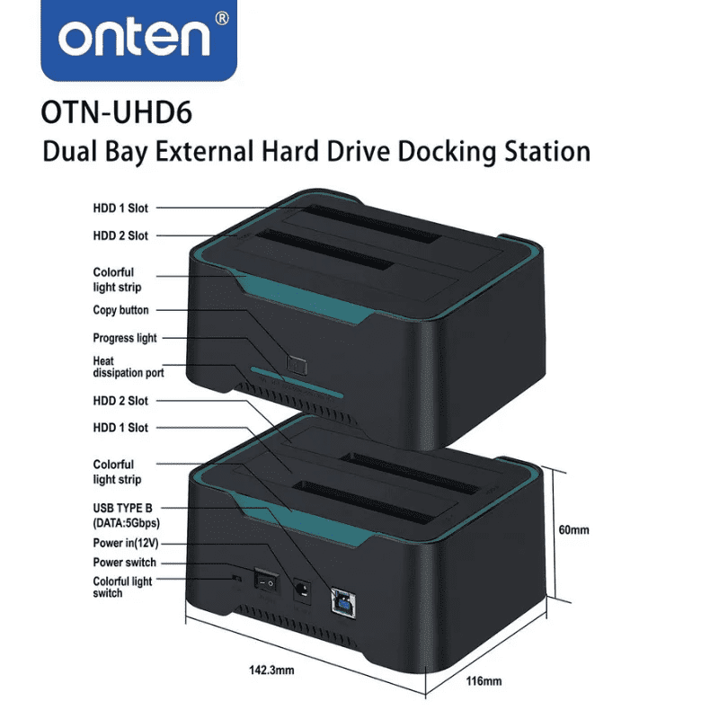 Onten Dock Station 2.5 3.5 SATA UHD6