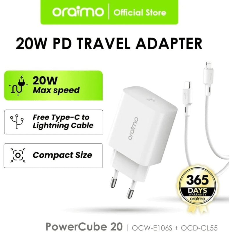 Oraimo Charger kit oraimo EU OCW E106S CL55 White
