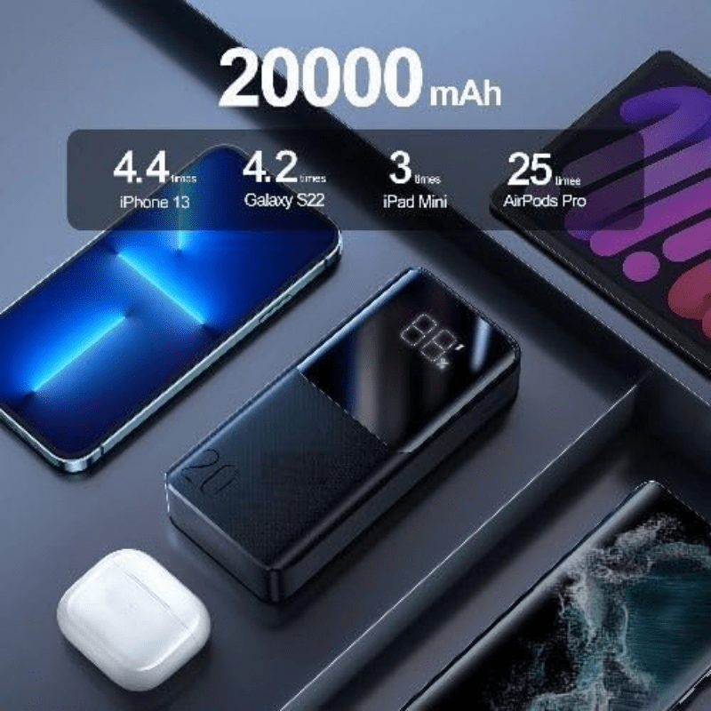 بنك طاقة جوي روم
22.5W شاشة رقمية شحن سريع 20000mAh أسود JR QP192
