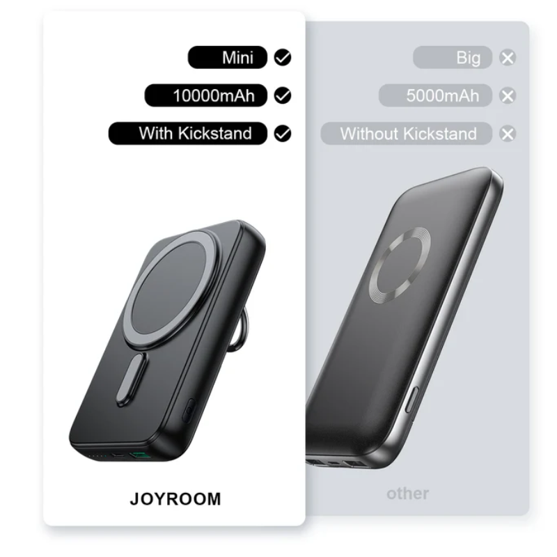 بنك طاقة جوي روم
20W لاسلكي مغناطيسي مع حامل حلقة 10000mAh JRW050

