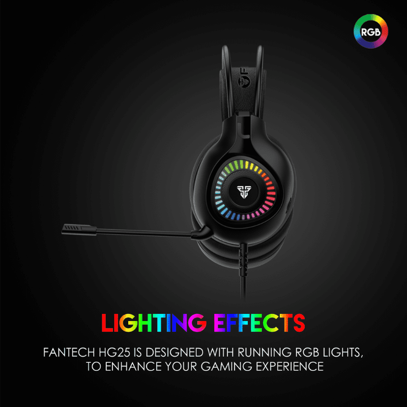 سماعة الألعاب أوربت HG25 RGB باللون الأسود