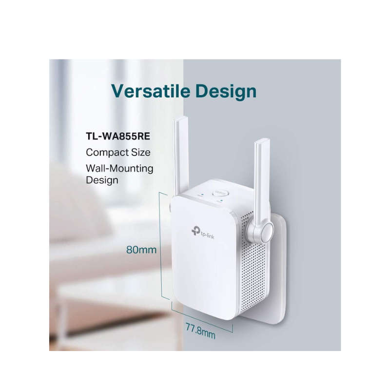 موسع نطاق مكرر شبكة واي فاي تي بي لينك TL-WA855RE V2 - 300 ميجابت في الثانية - 2.4 جيجاهرتز