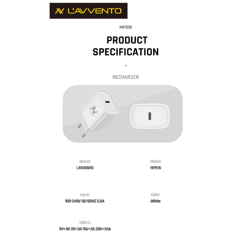 L'AVVENTO Home Charger PD 30W-White