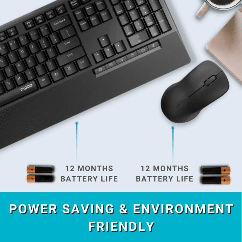 Rapoo Combo Mouse &amp; Keyboard Wireless X1960 Black