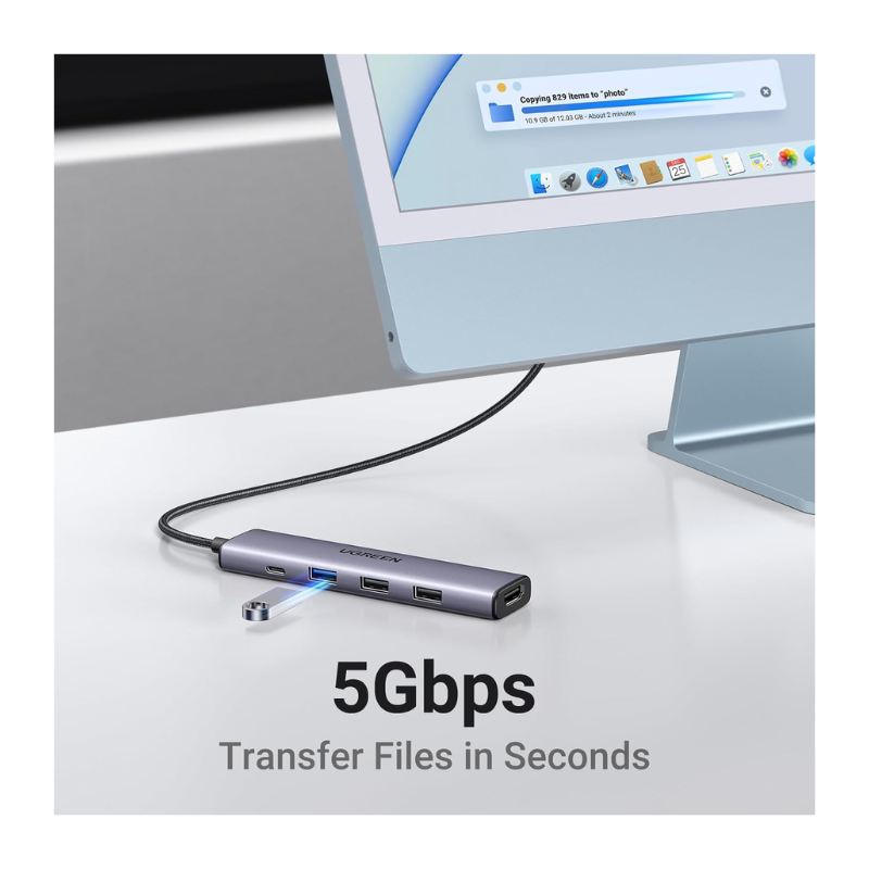 HUB ADAPTER MULTIFUNCTION HDMI USB-C 5-IN-1 CM478-15495 UGREEN