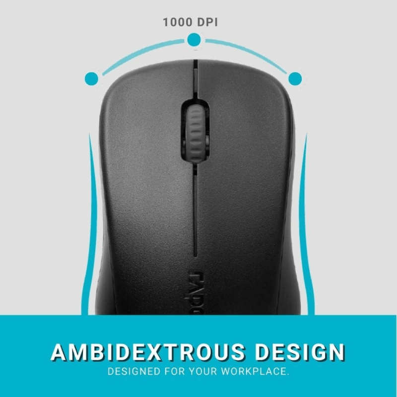 Rapoo Combo Mouse &amp; Keyboard Wireless X1960 Black