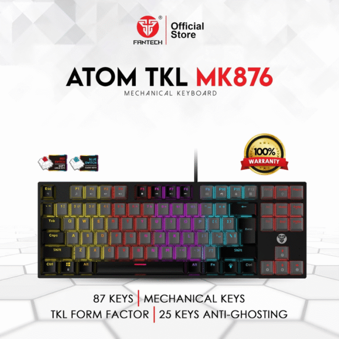 Keyboard Fantech Mechanical ATOM87 MK876v2 Grey