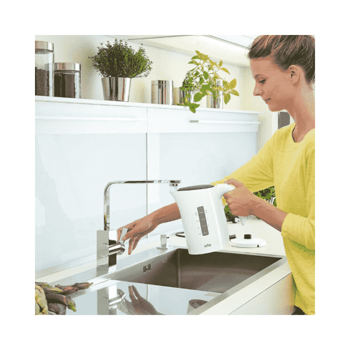 Braun PurEase Kettle 1L 2200 Watts 3Way protection Rapid boil system 45sec WK3000 WH Electric Kettle - White - Image 4
