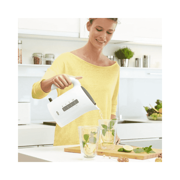 Braun PurEase Kettle 1L 2200 Watts 3Way protection Rapid boil system 45sec WK3000 WH Electric Kettle - White - Image 5
