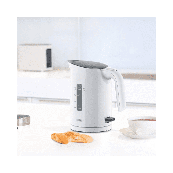 Braun PurEase Kettle 1L 2200 Watts 3Way protection Rapid boil system 45sec WK3000 WH Electric Kettle - White - Image 6