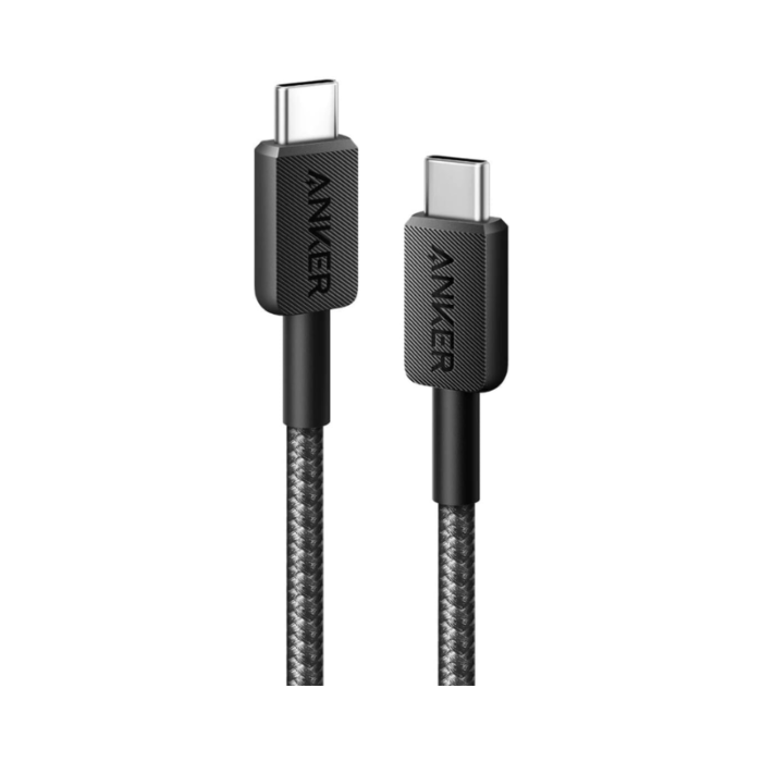 Anker 322 USB-C to USB-C Cable (3ft Braided) Black A81F5H11 - Image 1