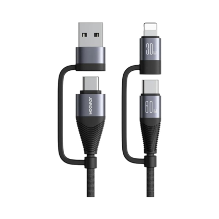 JOYROOM Fast Charging Data Cable 4 IN 1 USB A + Type C To Lightning 30W + TypeC 60W 1.2m Black S A37