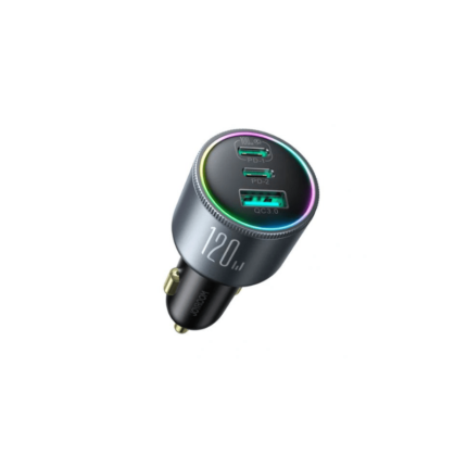 JOYROOM Fast Car Charger 3 Port Type C 2+USB A 1 120W Black JR CCN07