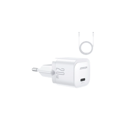 JOYROOM Fast Charger Mini Kit Type C + Cabel Lightning 1m 20W White JR TCF02EU