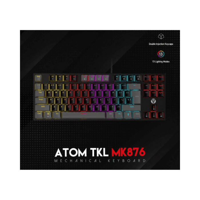 ⁦كيبورد جيمينج ميكانيكي FANTECH ATOM MK876 V2 TKL بـRGB  والمفاتيح ممكن تبدّلها بسهولة (Hot-Swappable)⁩ - الصورة ⁦2⁩