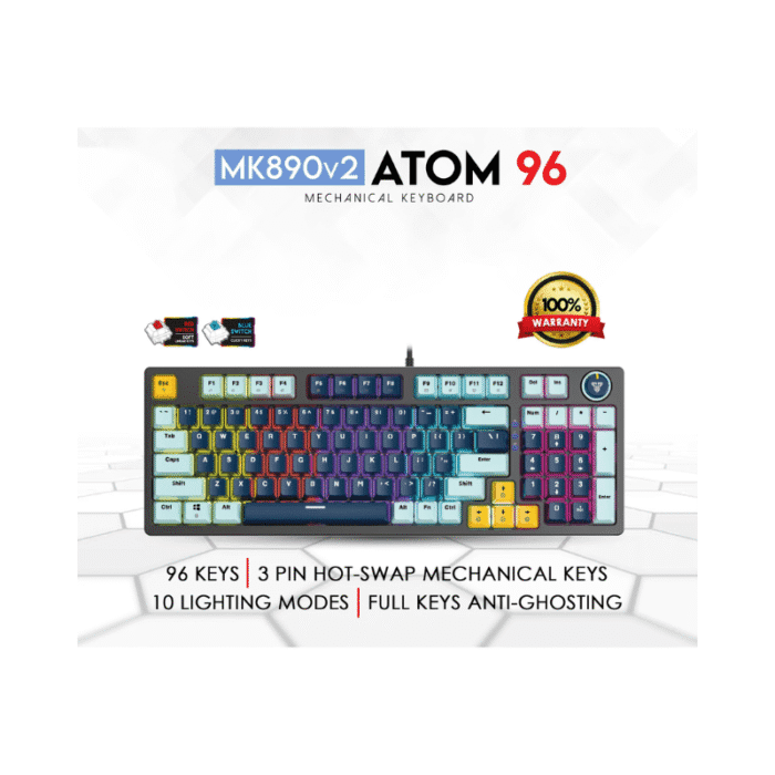 ⁦كيبورد جيمينج ميكانيكي FANTECH ATOM96 MK890V2⁩ - الصورة ⁦2⁩