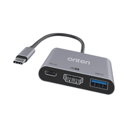 Onten Hub 3in1 Type C To HDMI 4K*1@60Hz/HDMI 2K*1@60Hz PD Charge OTN 9175S
