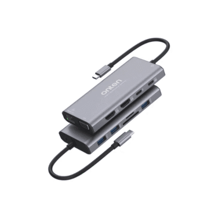 Onten Hub 12 1 Type-C To HDMI(4K) 2 SD TF CardPD ChargeUSB 3.0 3Type-C VGA Audio Gigabit Lan OTNUC601