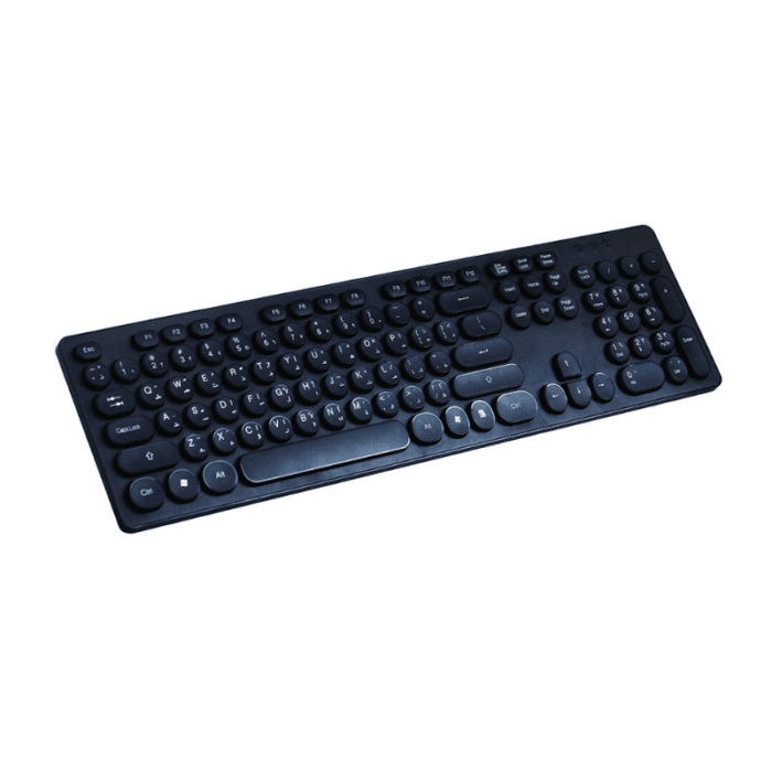 Lavvento 2.4G Wireless Keyboard US Arabic Layout Injection Printed Keys  Black Comfortable & Quiet Typing - Image 2