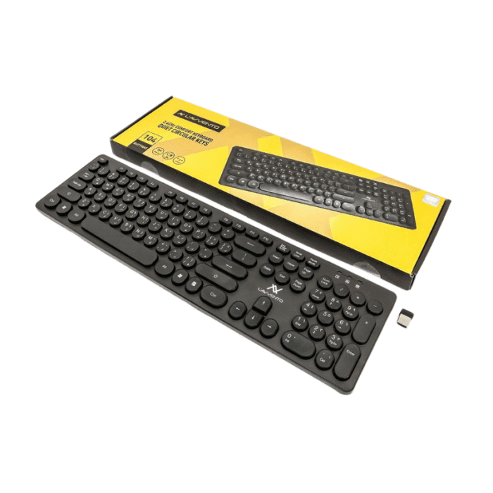 Lavvento 2.4G Wireless Keyboard US Arabic Layout Injection Printed Keys  Black Comfortable & Quiet Typing - Image 3