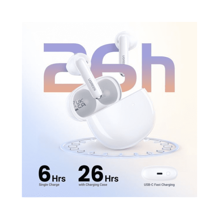 UGREEN WS201 HiTune H5 True Wireless Earbuds White - Image 3