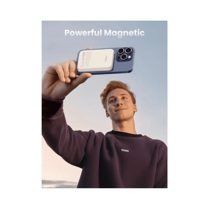 UGREEN 10000mAh Magnetic Wireless Power Bank Beige - Image 3