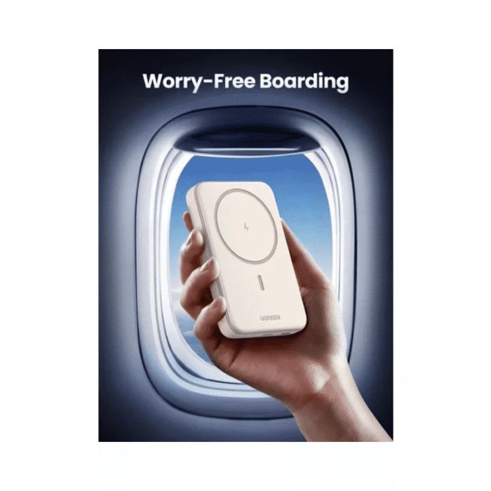UGREEN 10000mAh Magnetic Wireless Power Bank Beige - Image 6