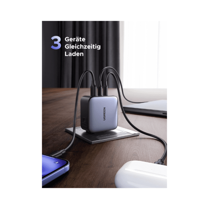UGREEN Nexode Fast Charger 65W 2 USB C1 USB A Black - Image 2